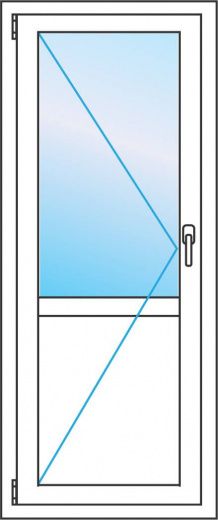 Балконная дверь одностворчатая поворотная 700*2100 Veka Softline 82